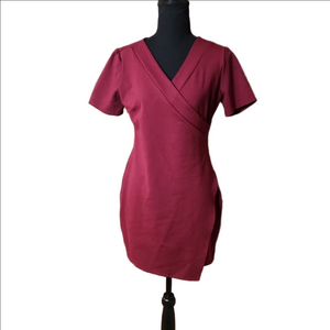 Lulu's Deep Red Mini Wrap Dress, XL